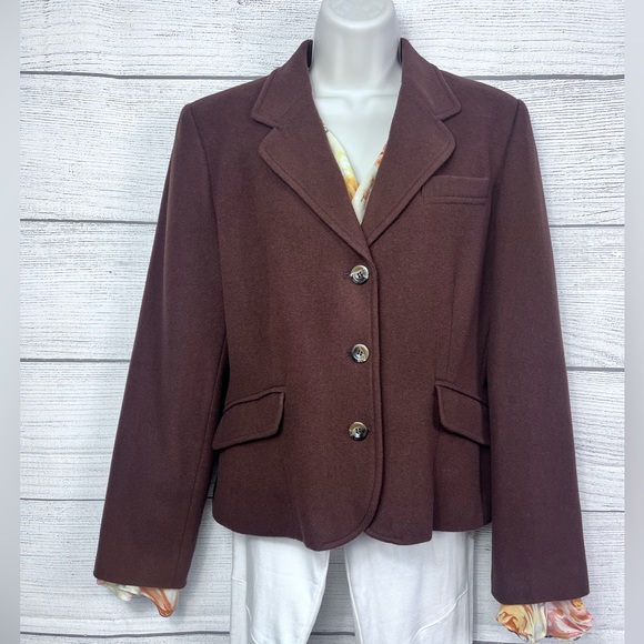Vintage Harve Bernard Wool Cashmere Blend Jacket Blazer Size 10 💗 - Picture 1 of 6